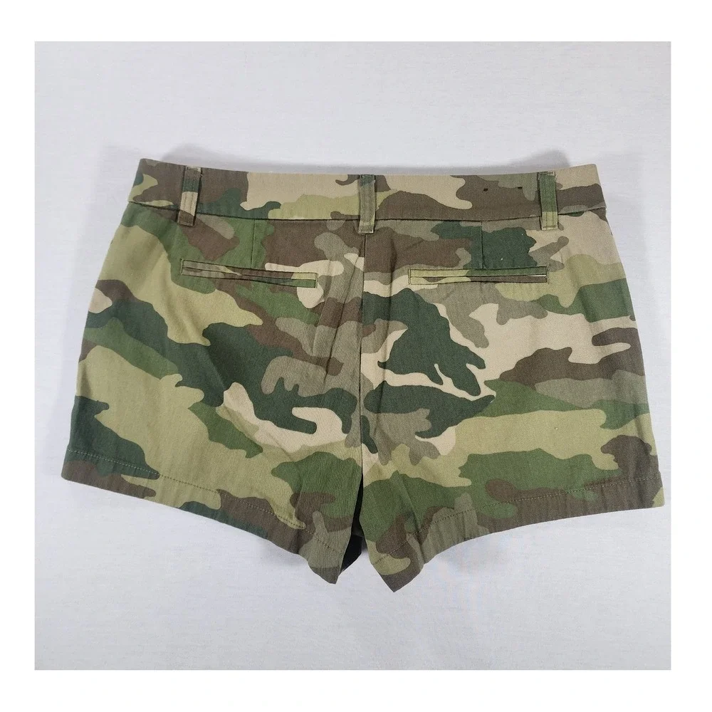 J.Crew Chino Shorts Womens 12 Camo Green Cotton Re-Imagined Military Utility